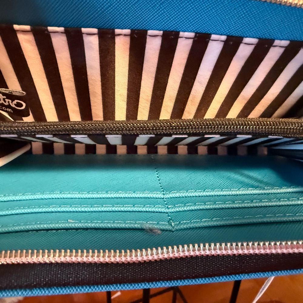 Marc Tetro NWT Vibrant Blue Wallet Featuring Cute Schnauzer Printed Dog (P208) - Picture 7 of 8